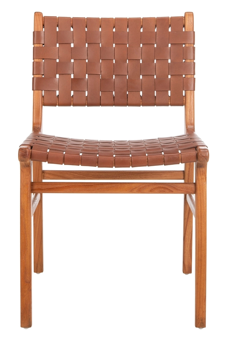 Load image into Gallery viewer, Taika Chair (Set of Two) Cognac / NaturalChair Safavieh  Cognac / Natural   Four Hands, Burke Decor, Mid Century Modern Furniture, Old Bones Furniture Company, Old Bones Co, Modern Mid Century, Designer Furniture, https://www.oldbonesco.com/
