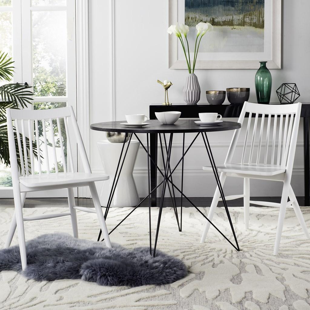 Safavieh Wren White 19 inch Spindle Dining Chair Set of 2