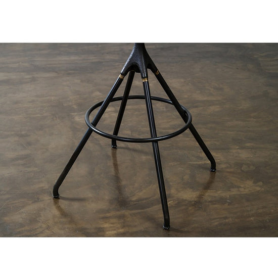 Load image into Gallery viewer, Akron Bar Stool - Jin Green Leather BAR AND COUNTER STOOL District Eight     Four Hands, Burke Decor, Mid Century Modern Furniture, Old Bones Furniture Company, Old Bones Co, Modern Mid Century, Designer Furniture, https://www.oldbonesco.com/
