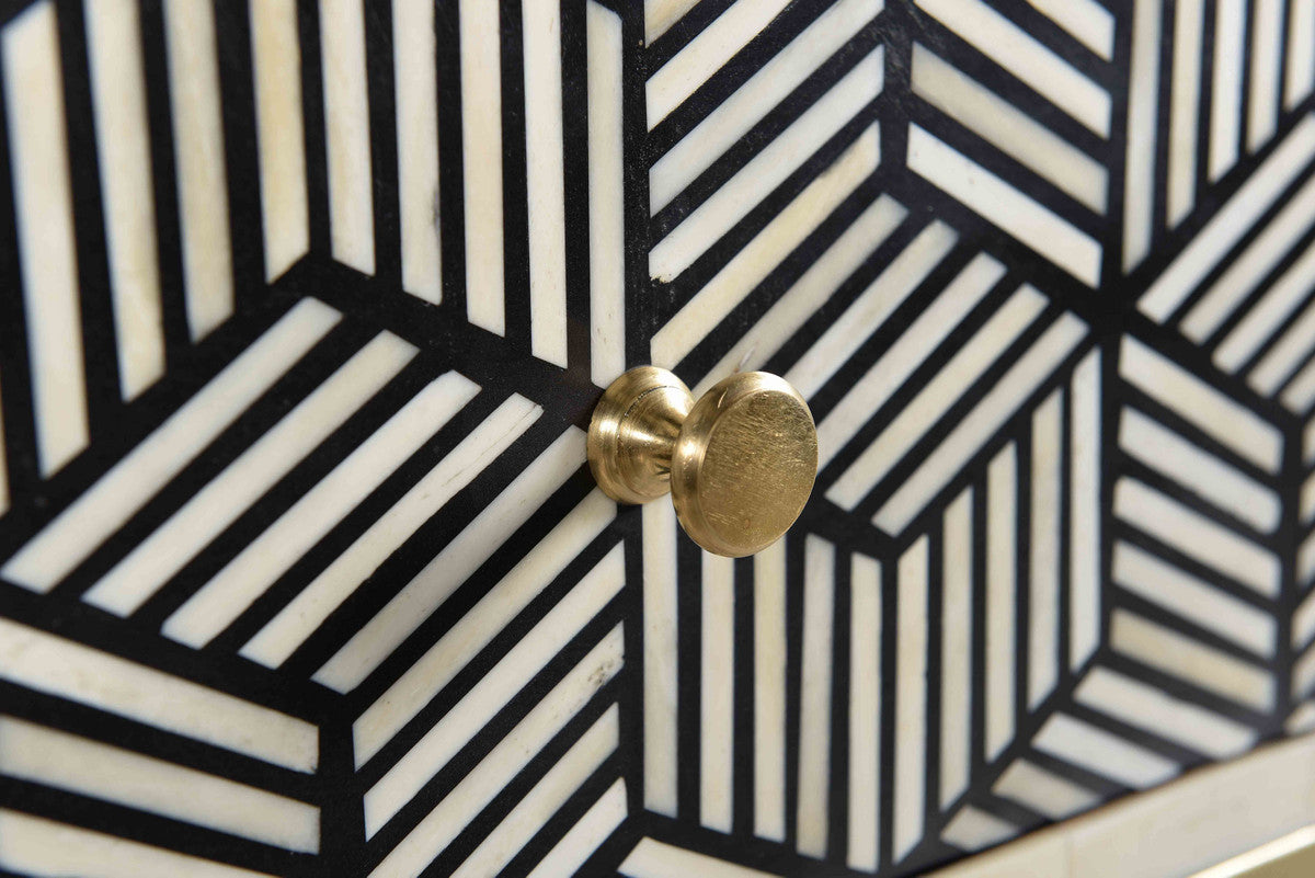 Bone Inlay Side Table Nightstand/End Table TOV Furniture     Four Hands, Burke Decor, Mid Century Modern Furniture, Old Bones Furniture Company, Old Bones Co, Modern Mid Century, Designer Furniture, https://www.oldbonesco.com/