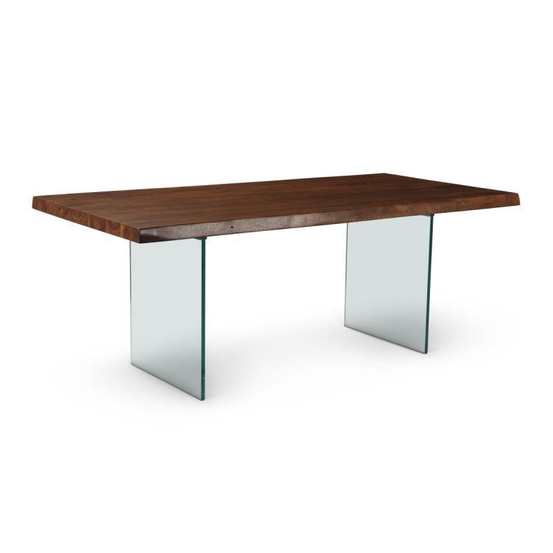 Brooks Dining Table in Americano/Glass Base Dining Table Urbia Imports     Four Hands, Burke Decor, Mid Century Modern Furniture, Old Bones Furniture Company, Old Bones Co, Modern Mid Century, Designer Furniture, https://www.oldbonesco.com/