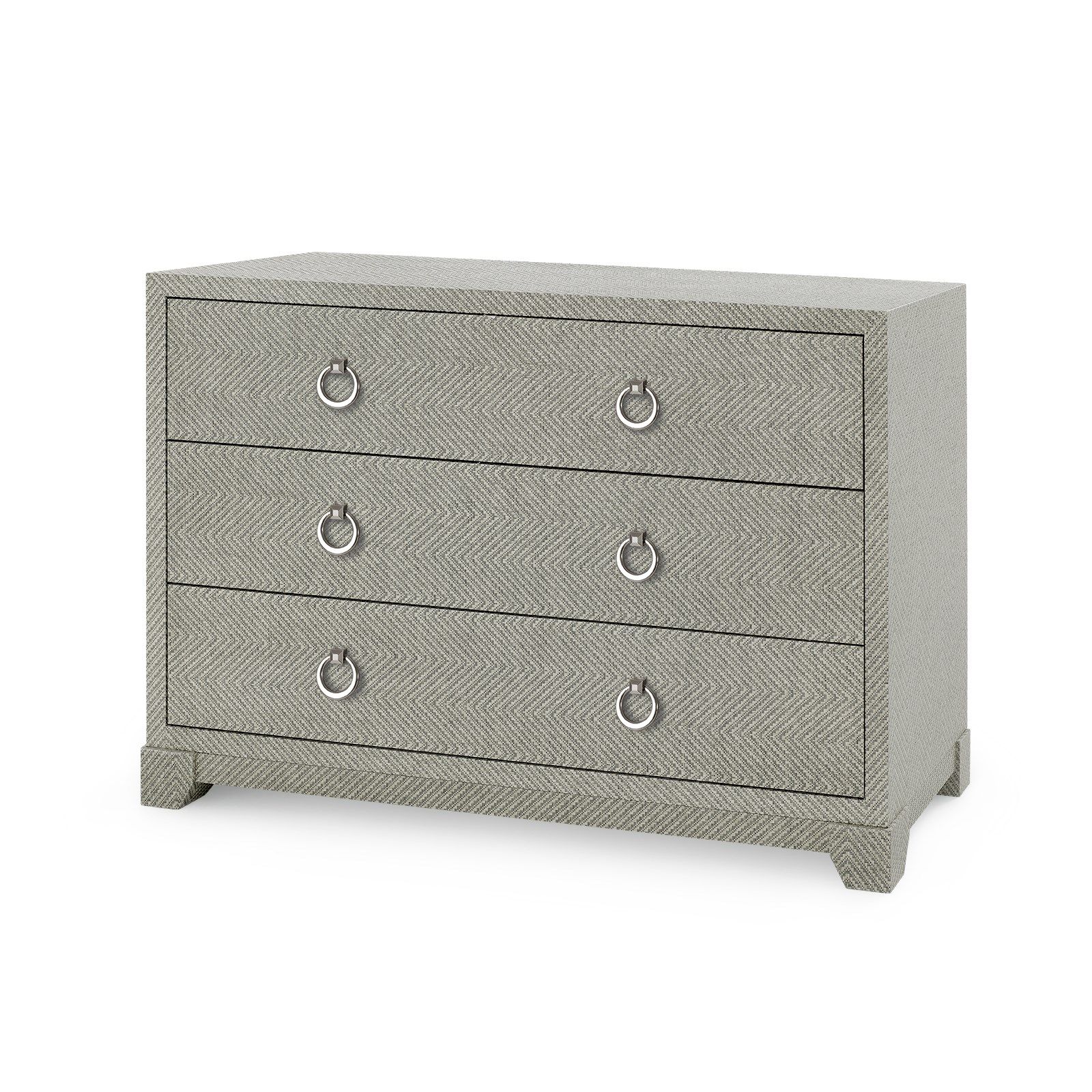 Brittany Large 3-Drawer, Gray Tweed Dressers Bungalow 5     Four Hands, Burke Decor, Mid Century Modern Furniture, Old Bones Furniture Company, Old Bones Co, Modern Mid Century, Designer Furniture, https://www.oldbonesco.com/