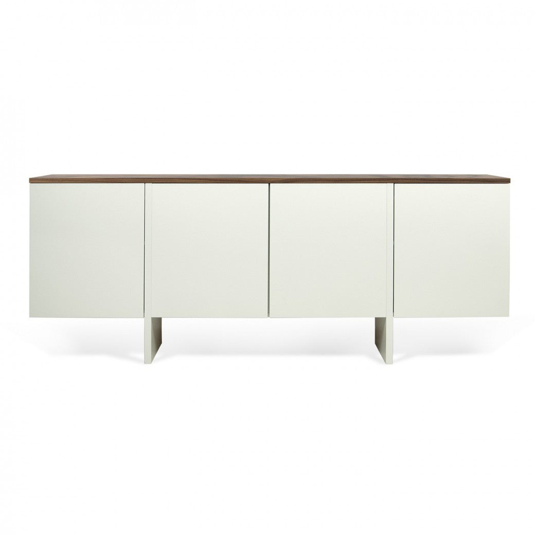 Edge Sideboard Pure White/WalnutSideboard Temahome  Pure White/Walnut   Four Hands, Burke Decor, Mid Century Modern Furniture, Old Bones Furniture Company, Old Bones Co, Modern Mid Century, Designer Furniture, https://www.oldbonesco.com/