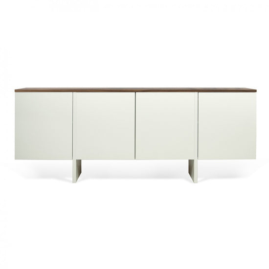 Edge Sideboard Pure White/WalnutSideboard Temahome  Pure White/Walnut   Four Hands, Burke Decor, Mid Century Modern Furniture, Old Bones Furniture Company, Old Bones Co, Modern Mid Century, Designer Furniture, https://www.oldbonesco.com/