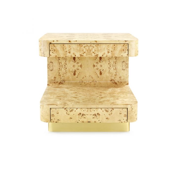 EMIL 2-DRAWER SIDE TABLE, BURL End Table Villa & House     Four Hands, Mid Century Modern Furniture, Old Bones Furniture Company, Old Bones Co, Modern Mid Century, Designer Furniture, https://www.oldbonesco.com/