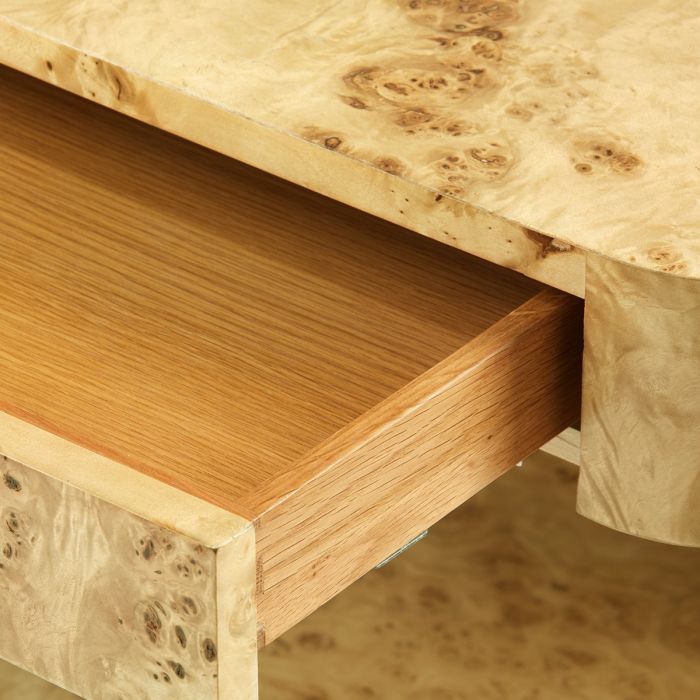 EMIL 2-DRAWER SIDE TABLE, BURL End Table Villa & House     Four Hands, Mid Century Modern Furniture, Old Bones Furniture Company, Old Bones Co, Modern Mid Century, Designer Furniture, https://www.oldbonesco.com/