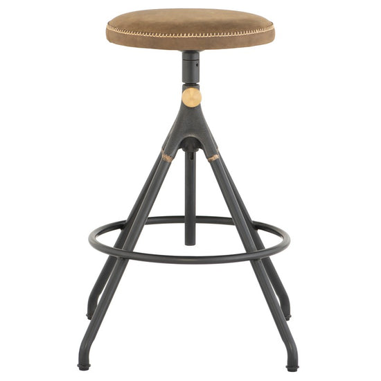 Akron Counter Stool - Umber Tan Leather BAR AND COUNTER STOOL District Eight     Four Hands, Burke Decor, Mid Century Modern Furniture, Old Bones Furniture Company, Old Bones Co, Modern Mid Century, Designer Furniture, https://www.oldbonesco.com/