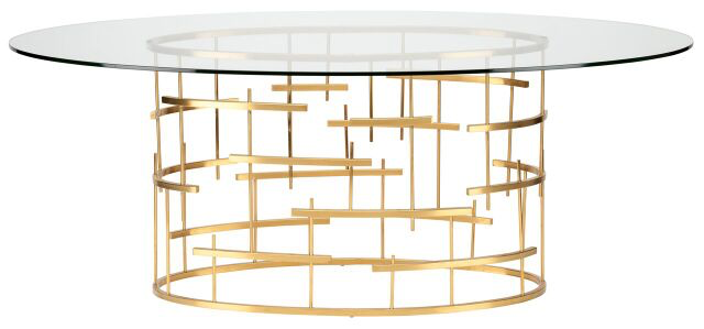 Load image into Gallery viewer, Tiffany Oval Dining Table Brushed Gold StainlessDining Table Nuevo  Brushed Gold Stainless   Four Hands, Burke Decor, Mid Century Modern Furniture, Old Bones Furniture Company, Old Bones Co, Modern Mid Century, Designer Furniture, https://www.oldbonesco.com/
