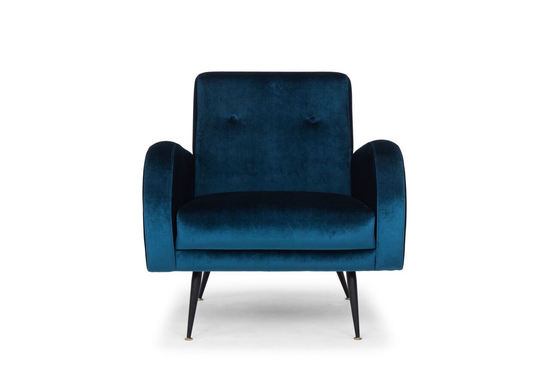 Load image into Gallery viewer, Hugo Occasional Chair Midnight BlueOccasional Chair Nuevo  Midnight Blue   Four Hands, Burke Decor, Mid Century Modern Furniture, Old Bones Furniture Company, Old Bones Co, Modern Mid Century, Designer Furniture, https://www.oldbonesco.com/
