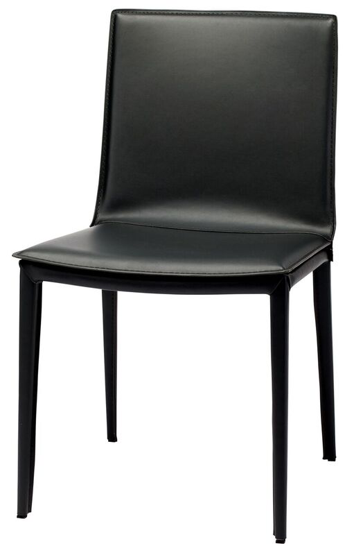 Load image into Gallery viewer, Palma Leather Dining Chair Black LeatherCHAIR Nuevo  Black Leather   Four Hands, Burke Decor, Mid Century Modern Furniture, Old Bones Furniture Company, Old Bones Co, Modern Mid Century, Designer Furniture, https://www.oldbonesco.com/
