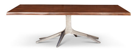 Trunk Dining Table Walnut/Antique NickleDining Table Urbia Imports  Walnut/Antique Nickle   Four Hands, Burke Decor, Mid Century Modern Furniture, Old Bones Furniture Company, Old Bones Co, Modern Mid Century, Designer Furniture, https://www.oldbonesco.com/