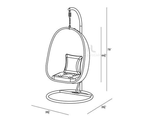 Nimbus Outdoor Hanging Chair Outdoor Chair Harmonia Living     Four Hands, Burke Decor, Mid Century Modern Furniture, Old Bones Furniture Company, Old Bones Co, Modern Mid Century, Designer Furniture, https://www.oldbonesco.com/