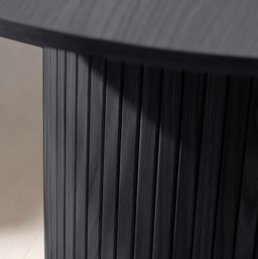 Nola Dining Table 47″ Round Black Oak Dining Table Unique Furniture     Four Hands, Mid Century Modern Furniture, Old Bones Furniture Company, Old Bones Co, Modern Mid Century, Designer Furniture, https://www.oldbonesco.com/