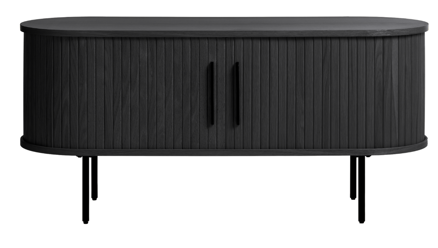 Nola TV Lowboard 47″ Black Oak Media Unit Unique Furniture     Four Hands, Mid Century Modern Furniture, Old Bones Furniture Company, Old Bones Co, Modern Mid Century, Designer Furniture, https://www.oldbonesco.com/