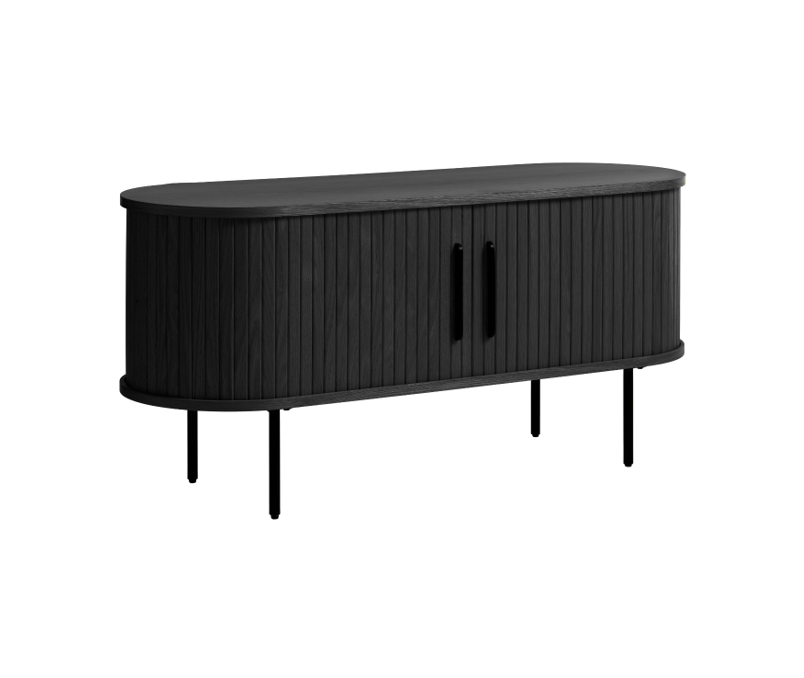 Nola TV Lowboard 47″ Black Oak Media Unit Unique Furniture     Four Hands, Mid Century Modern Furniture, Old Bones Furniture Company, Old Bones Co, Modern Mid Century, Designer Furniture, https://www.oldbonesco.com/