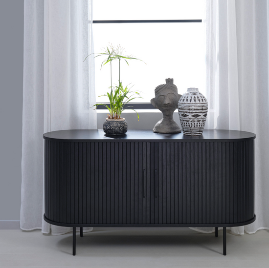Nola Sideboard 55″ Black Oak Sideboard Unique Furniture     Four Hands, Mid Century Modern Furniture, Old Bones Furniture Company, Old Bones Co, Modern Mid Century, Designer Furniture, https://www.oldbonesco.com/