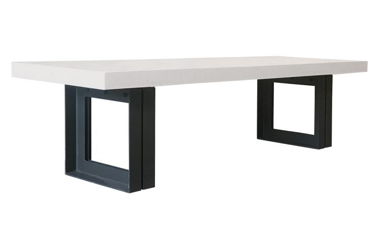 Perpetual Steel Senza Table 87" - Slate Gray Ivory WhiteOutdoor Seasonal Living  Ivory White   Four Hands, Burke Decor, Mid Century Modern Furniture, Old Bones Furniture Company, Old Bones Co, Modern Mid Century, Designer Furniture, https://www.oldbonesco.com/
