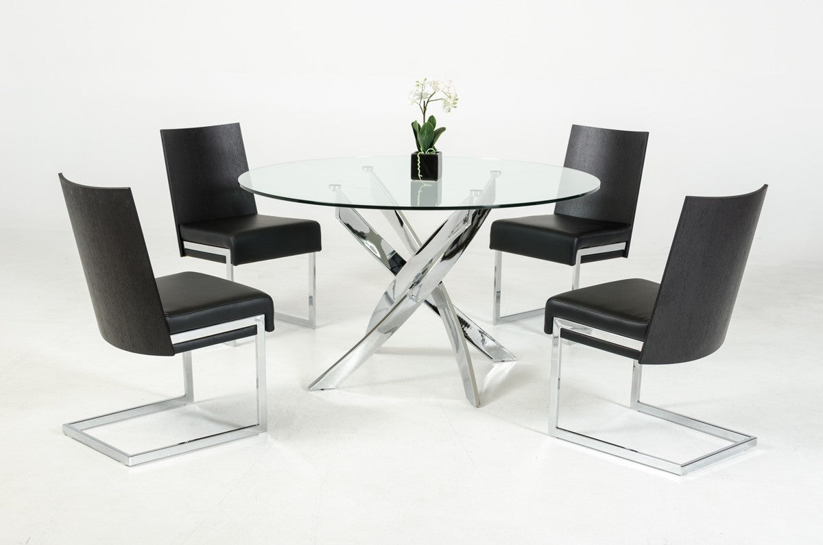 Pyrite Modern Round Glass Dining Table  VIG Furniture     Four Hands, Burke Decor, Mid Century Modern Furniture, Old Bones Furniture Company, Old Bones Co, Modern Mid Century, Designer Furniture, https://www.oldbonesco.com/