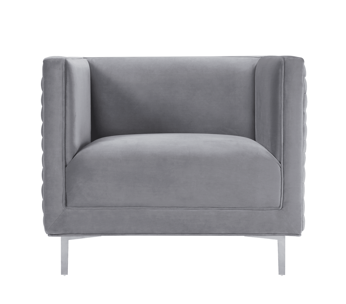 Sal Woven Chair Grey w/ Silver Stainless Steel LegsChair TOV Furniture  Grey w/ Silver Stainless Steel Legs   Four Hands, Burke Decor, Mid Century Modern Furniture, Old Bones Furniture Company, Old Bones Co, Modern Mid Century, Designer Furniture, https://www.oldbonesco.com/