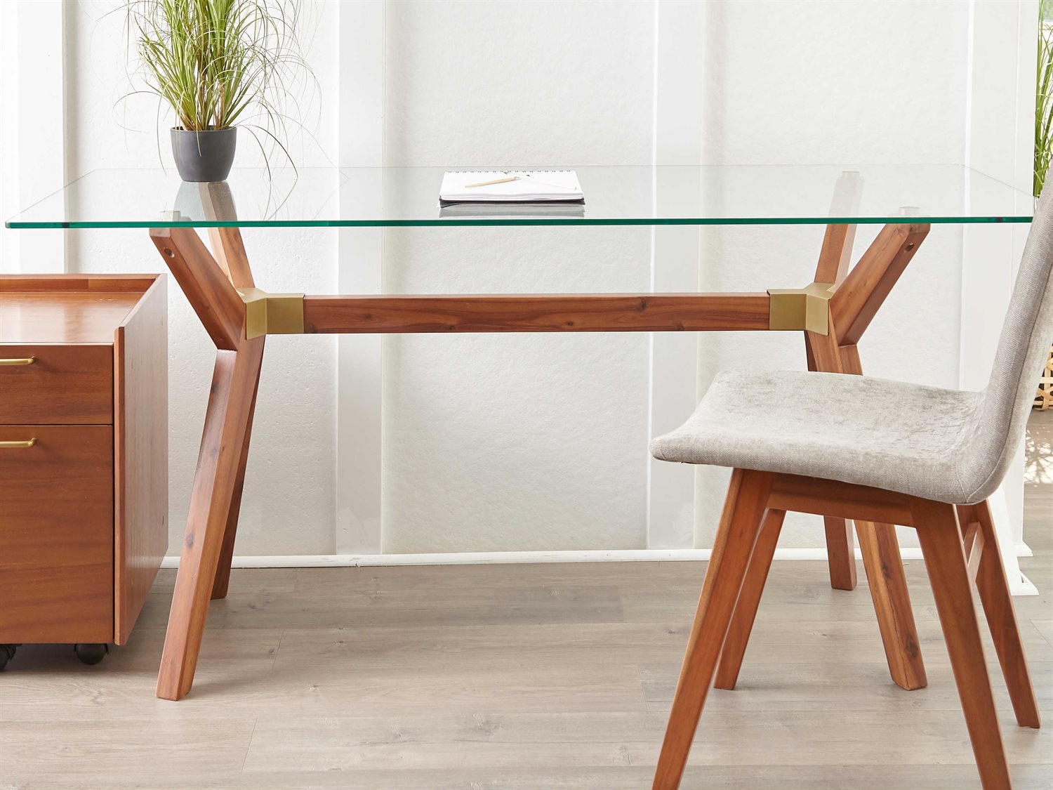 Denali Glass Top Desk Desk Unique Furniture     Four Hands, Burke Decor, Mid Century Modern Furniture, Old Bones Furniture Company, Old Bones Co, Modern Mid Century, Designer Furniture, https://www.oldbonesco.com/