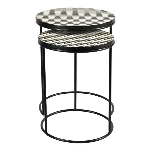 Optic Nesting Tables Set Of Two Accent Tables Moe's     Four Hands, Burke Decor, Mid Century Modern Furniture, Old Bones Furniture Company, Old Bones Co, Modern Mid Century, Designer Furniture, https://www.oldbonesco.com/