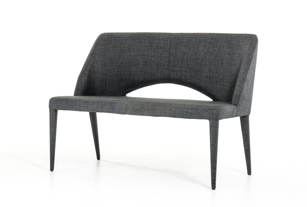 Williamette Dark Grey Fabric Bench Bench VG Funiture     Four Hands, Burke Decor, Mid Century Modern Furniture, Old Bones Furniture Company, Old Bones Co, Modern Mid Century, Designer Furniture, https://www.oldbonesco.com/